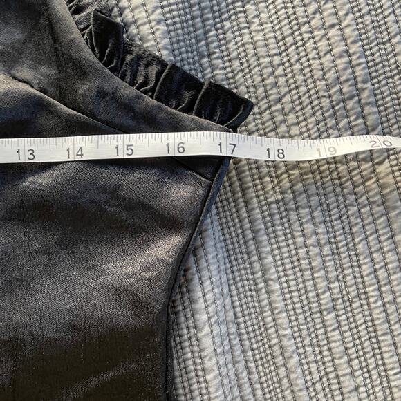 Y2k 90s Satin Mini Dress Ruffle Date Night Black Size Small Hoco Prom - Picture 8 of 10